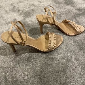 Ann Taylor Gold Satin Heels